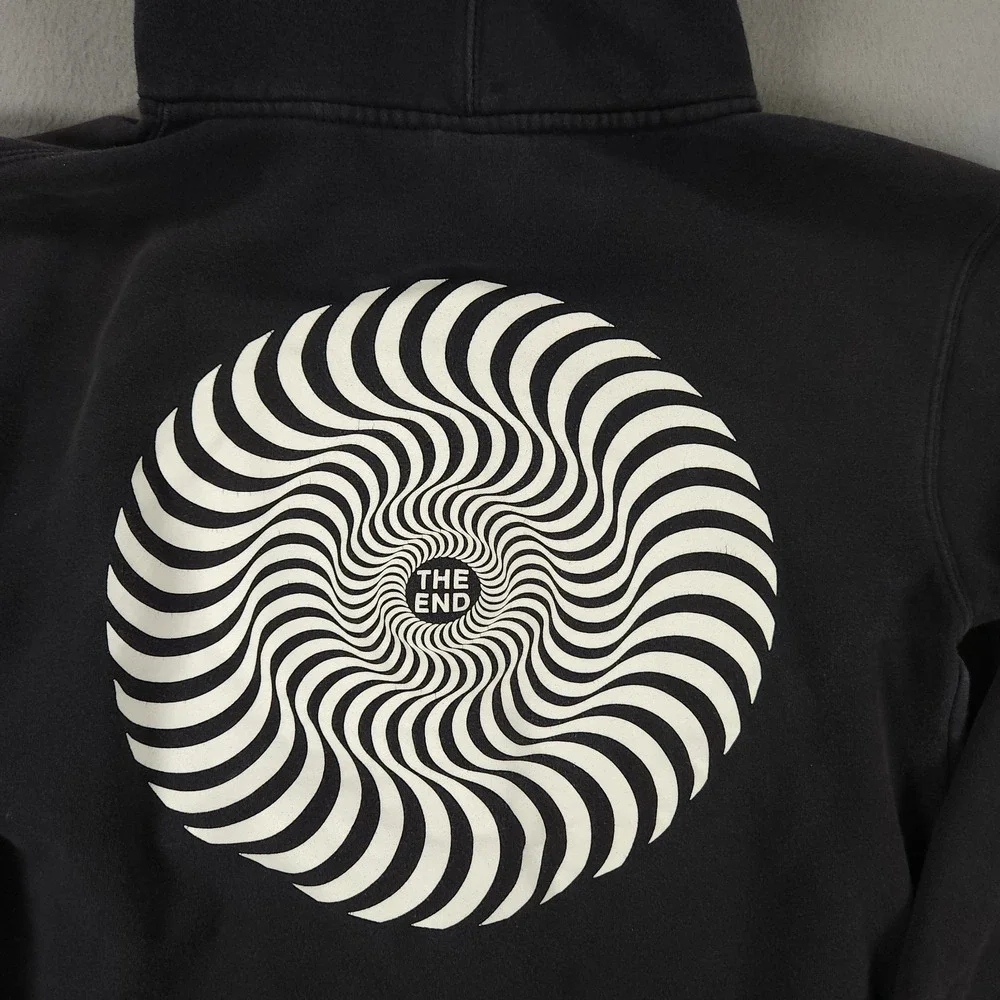 Vintage Spitfire Zip Up Hoodie Mens S Black Skate Grunge Y2k Pullover - Picture 14 of 15